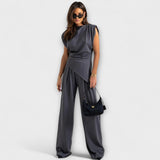 Michela | Completo con top asimmetrico e pantaloni ampi