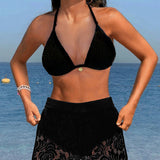 Bianca | Set bikini elegante in pizzo tinta unita