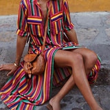 Cristiana | Gonna lunga casual a righe