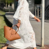 Cristina | Abito midi a fiori con scollo a V in stile glamour da spiaggia