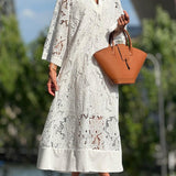 Cristina | Abito midi a fiori con scollo a V in stile glamour da spiaggia