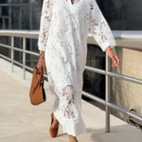 Cristina | Abito midi a fiori con scollo a V in stile glamour da spiaggia