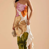 Adelaide | Abito lungo elegante a fiori con spalle scoperte