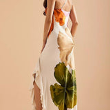 Adelaide | Abito lungo elegante a fiori con spalle scoperte