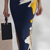 Penelope | Abito midi elegante in stile glamour da spiaggia