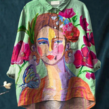 Cristiana | Maglietta casual con ritratto in stile pittura a olio