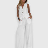 Rossella | Completo estivo con top senza maniche e pantaloni ampi