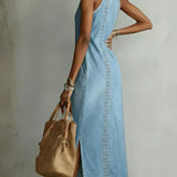 Fiorella | Abito in denim con pizzo rétro