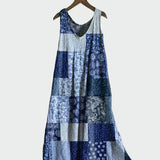 Barbara | Abito con motivo patchwork blu