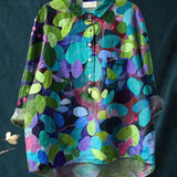 Adriana | Camicia casual con stampa artistica a tema bosco