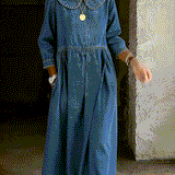 Cinzia | Abito in denim con colletto alla Peter Pan