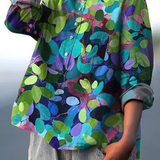 Adriana | Camicia casual con stampa artistica a tema bosco