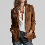 Marcella | Blazer in morbido scamosciato
