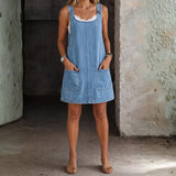 Clara | Abito casual in denim con spalline