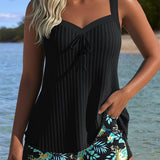 Serena | Tankini a righe con pantaloncino da spiaggia
