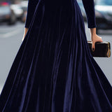 Elisabetta | Abito midi in velluto a maniche lunghe