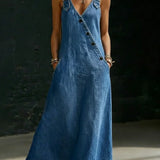 Daniela | Abito lungo in denim con bottoni