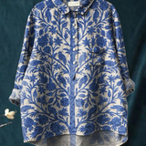 Lorenza | Camicia casual vintage con stampa floreale indiana