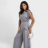 Michela | Completo con top asimmetrico e pantaloni ampi