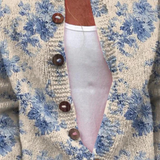 Renata | Cardigan con stampa floreale artistica e bottoni