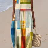Angelica | Abito midi con stampa geometrica