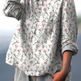 Mirella | Camicia casual con motivo floreale rosa primaverile