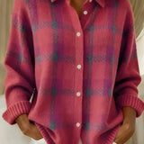 Bruna | Cardigan a quadri classico con colletto