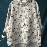Loredana | Camicia casual con stampa di cagnolini
