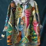 Natalia | Maglietta casual vintage con pesce simpatico