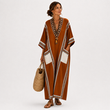 Teresa | Caftano lungo terracotta etnico