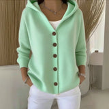 Monica | Cardigan con cappuccio e bottoni