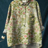 Ornella | Maglietta casual vintage con stampa floreale e animali