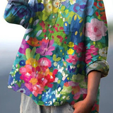 Rosalia | Camicia casual in stile vintage con motivo floreale