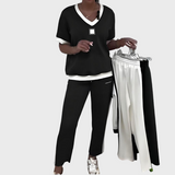 Olga | Completo casual con top con scollo a V e pantaloni