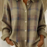 Barbara | Cardigan a quadri accogliente