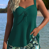 Serena | Tankini a righe con pantaloncino da spiaggia
