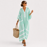 Zaira | Caftano lungo verde menta