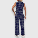 Stella | Completo due pezzi a quadri con scollo a V