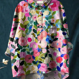 Monica | Camicia casual con stampa floreale primaverile colorata