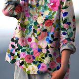 Monica | Camicia casual con stampa floreale primaverile colorata