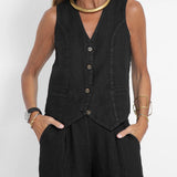 Daniela | Completo con gilet abbottonato e pantaloni ampi