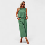 Monica | Completo in lino con gilet e pantaloni