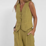 Daniela | Completo con gilet abbottonato e pantaloni ampi