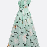 Gilda | Abito lungo in chiffon a fiori con spalle scoperte