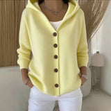 Monica | Cardigan con cappuccio e bottoni