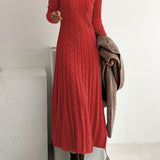 Evelina | Abito lungo in maglia a trecce