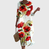Sandra | Abito lungo a fiori elegante