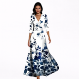 Emilia | Abito lungo floreale elegante