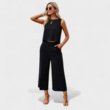 Monica | Completo in lino con gilet e pantaloni