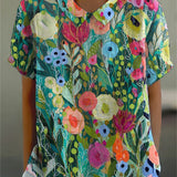 Dalia | Camicia con fiori ad acquerello